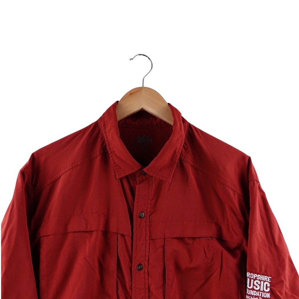 REI Men's Red Short Sleeve‎ Button Up Shirt XXL Outdoor Hiking Camp